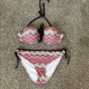 Colorful Zigzag Bikini Set Size L